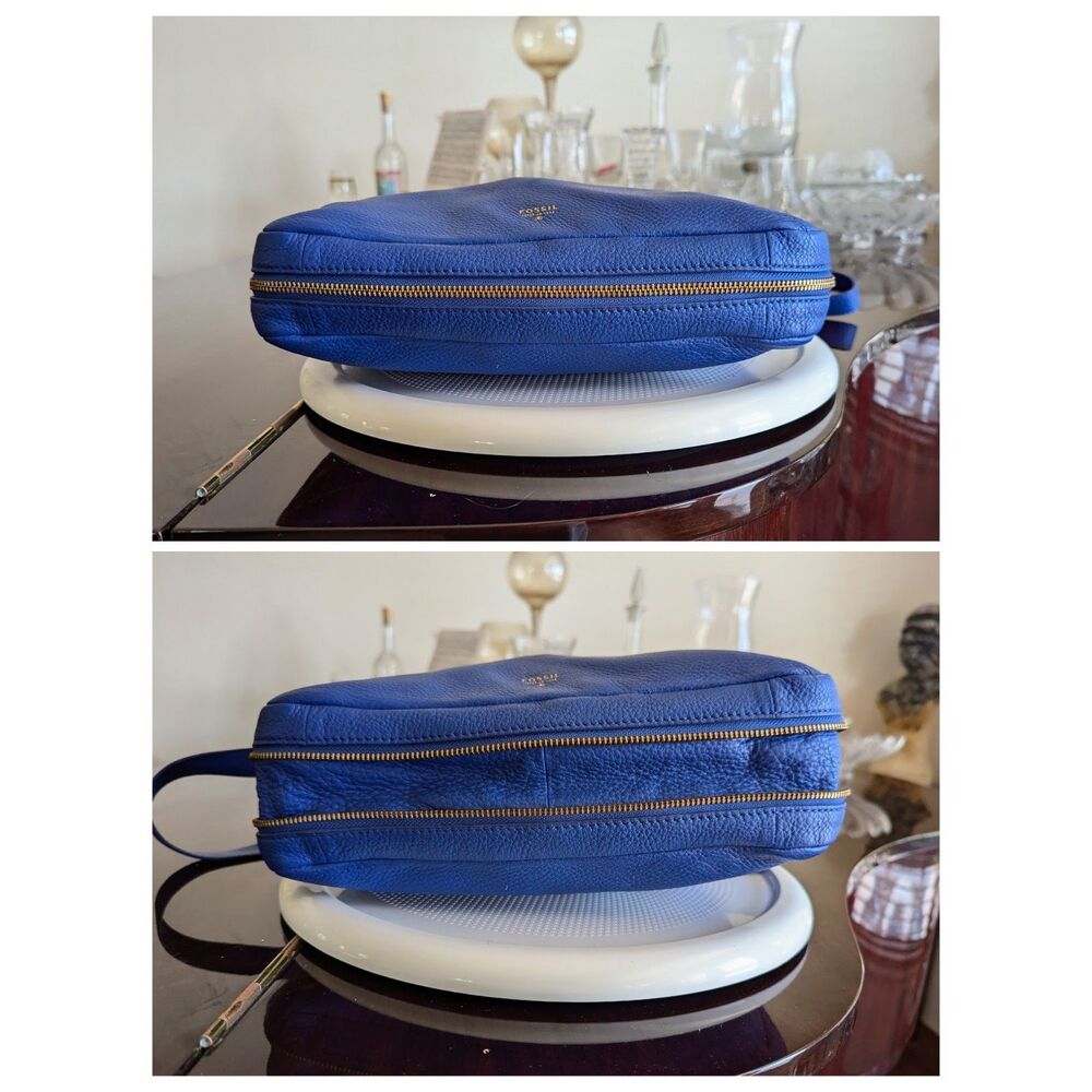 Fossil Royal Blue Leather Crossbody Bag - Picture 2 of 15